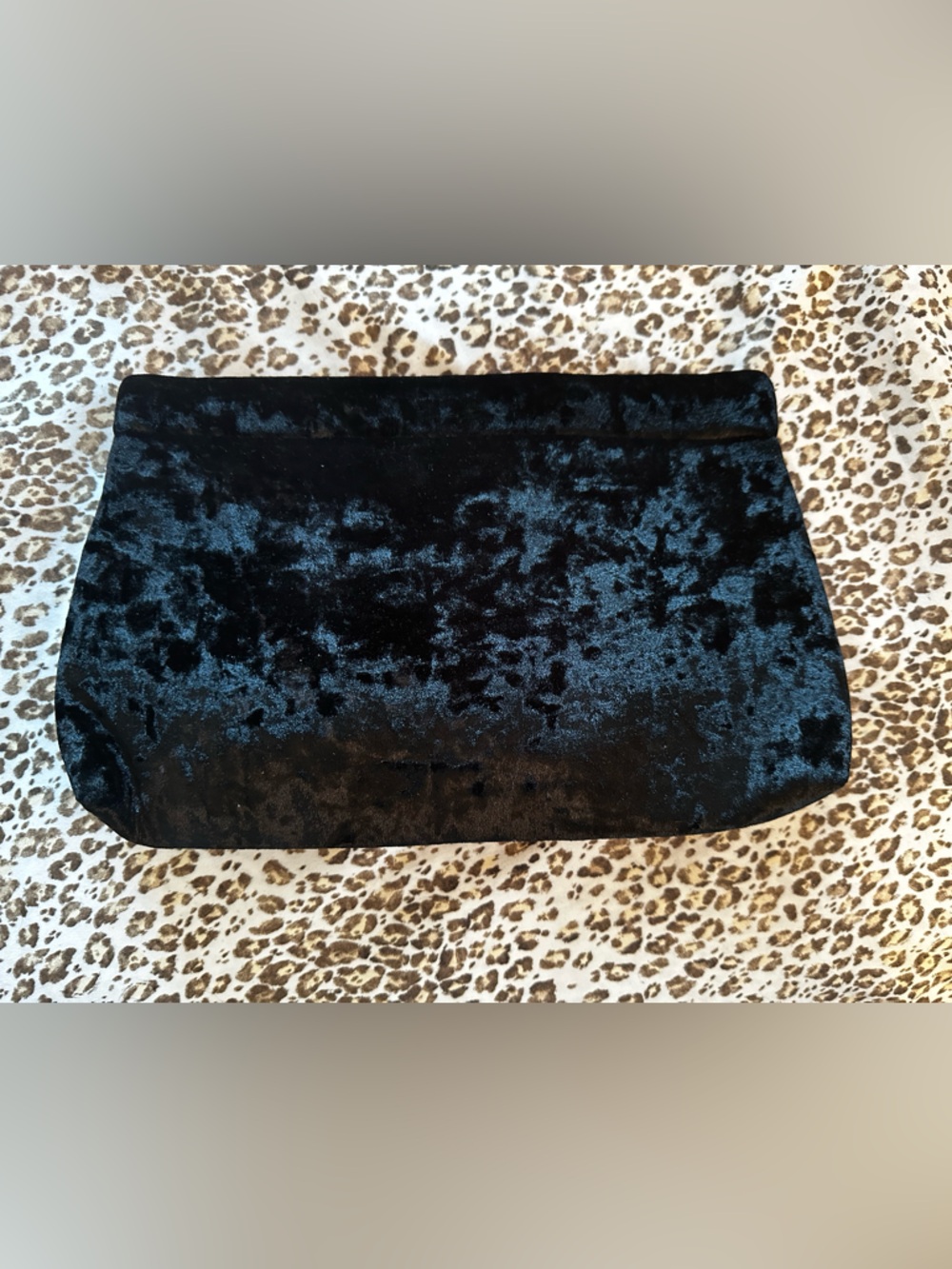 Banana Republic Black Crushed Velvet Clutch